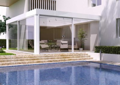 Conservatories and verandas, pergolas-folding glazed doors, sliding system, tuttovetro sliding system